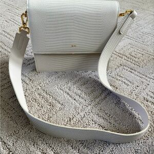 JW PEI White Textured Crossbody Bag